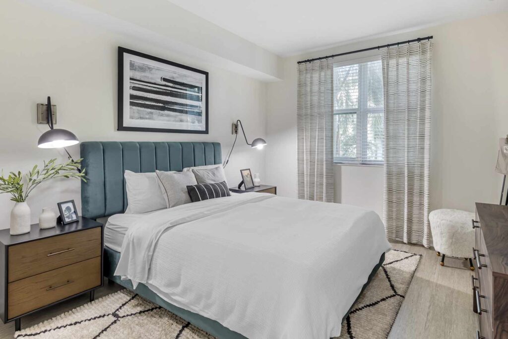 Bedroom with large window