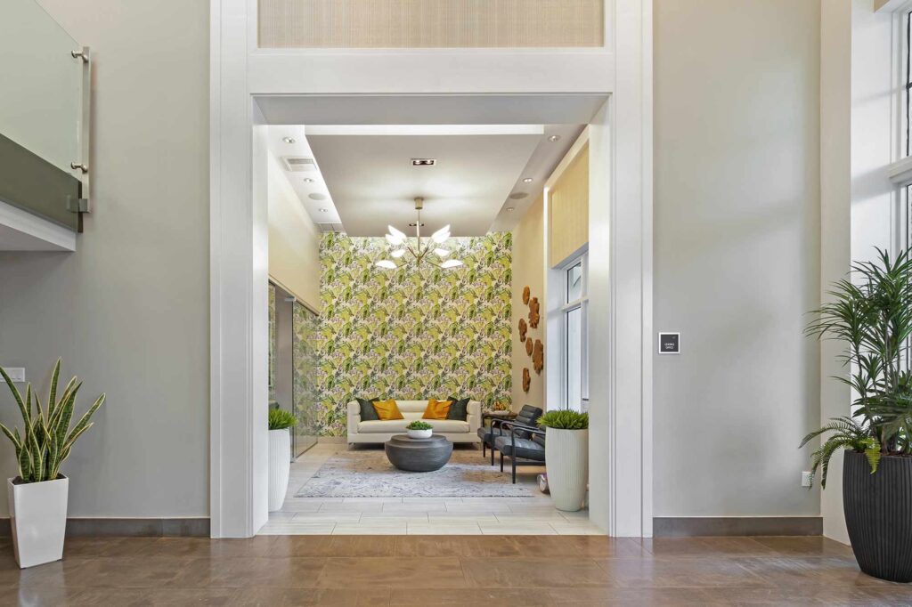 Clubhouse lobby with leasing area